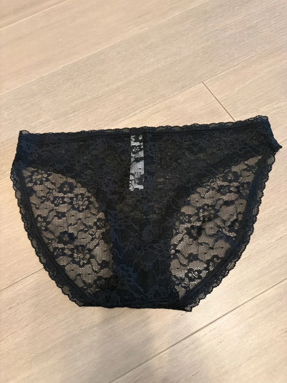 Victoria's Secret Black Floral Lace Bikini Panty (4 pair)